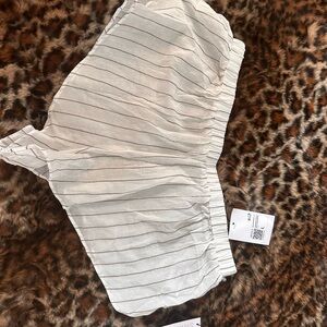 Forever 21 White Striped Swim Coverup